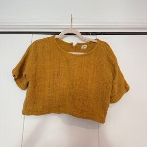 Opia Yellow Boxy Crop T-Shirt